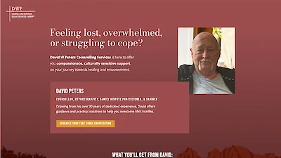 DAVID PETERS Counsellor, Hypnotherapist, Family Dispute Practitioner, & Trainer draws from his over 30 years of dedicated experience, to offer guidance and practical solutions to help clients overcome life’s hurdles.